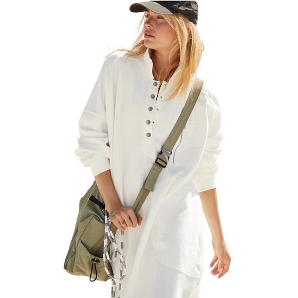 ⭐️Free People Block Party Sweat Maxi- Length Sweater Sz M - Picture 9 of 9